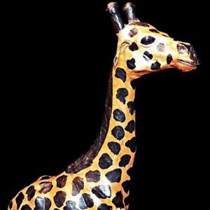 Giraffe Statue Leather hand crafted Animal statue 15” tall
